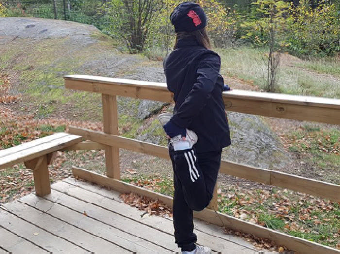 Stretchyta med räcke