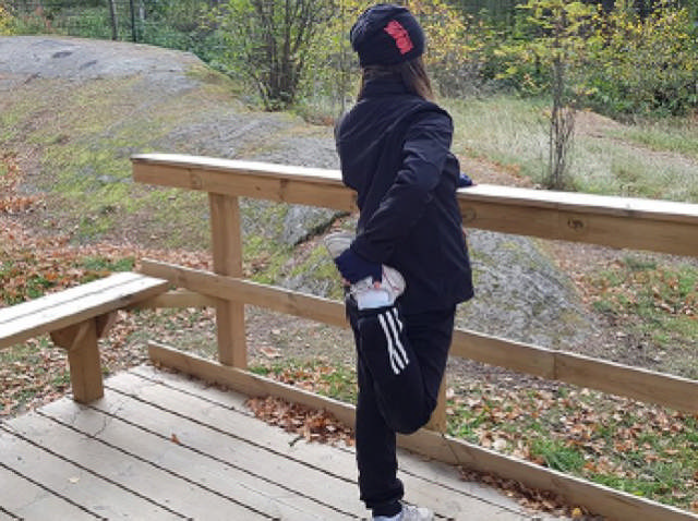 Stretchyta med räcke